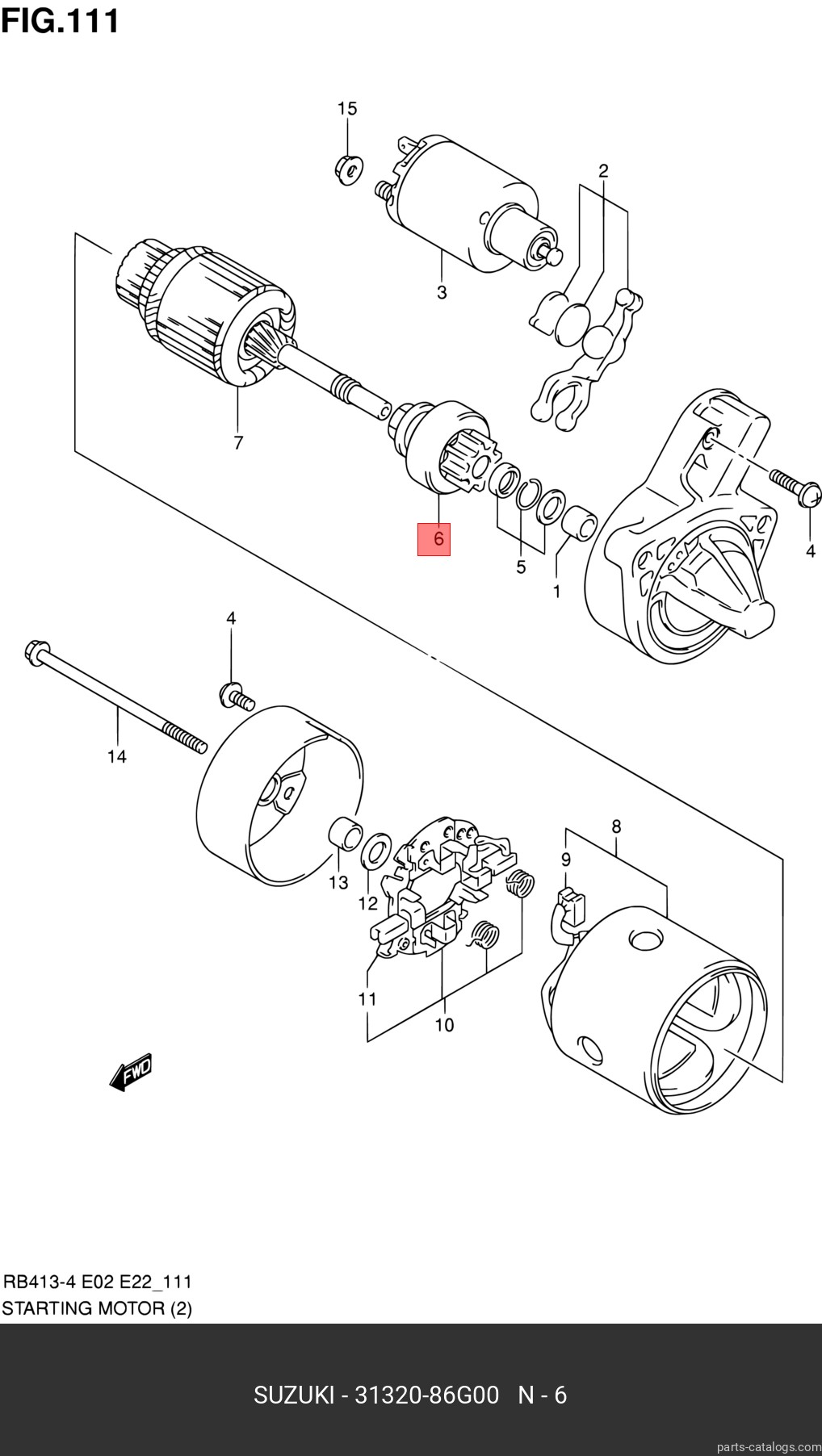 3132086G00 SUZUKI Бендикс стартера