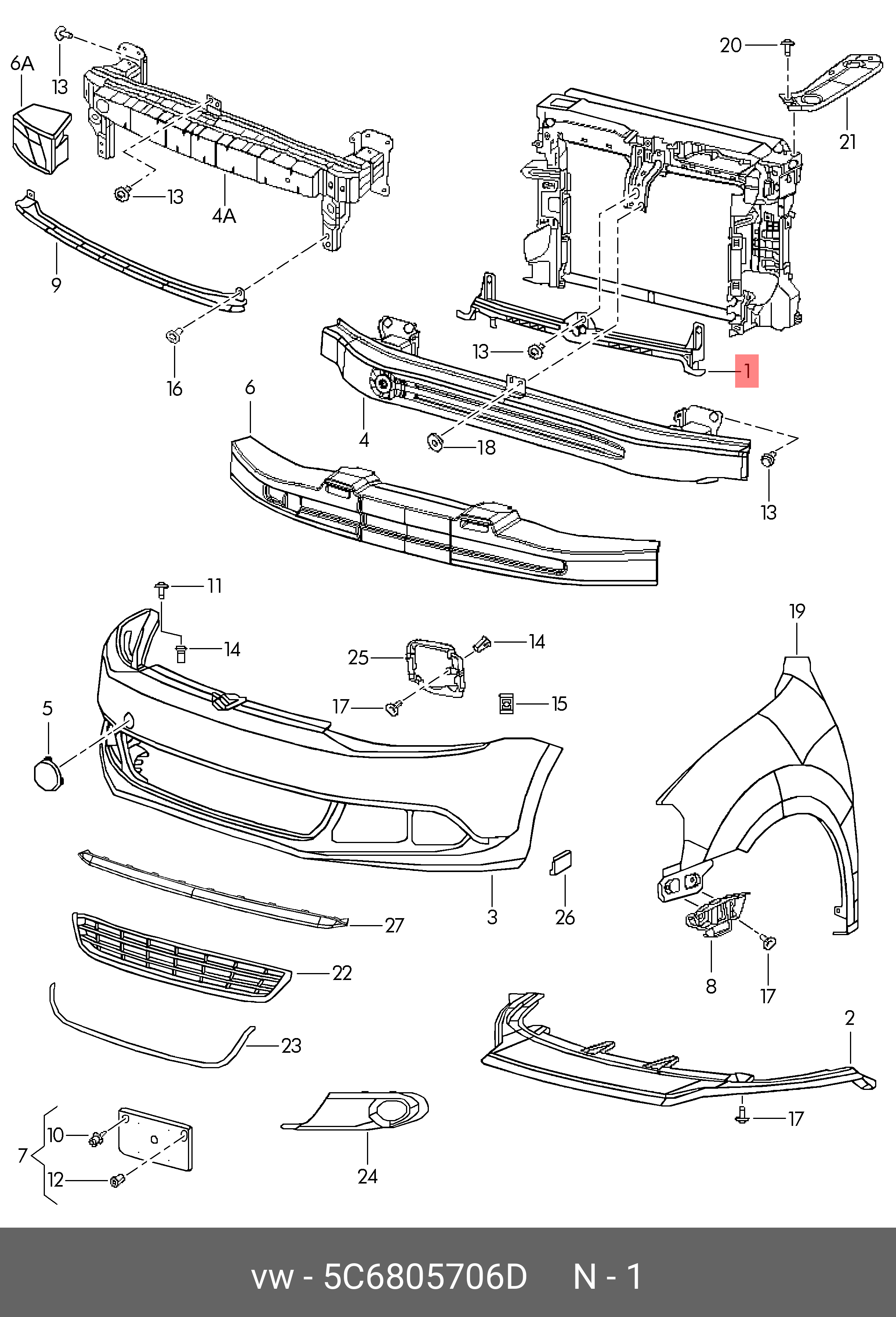 5C6805706D VAG Направляющая