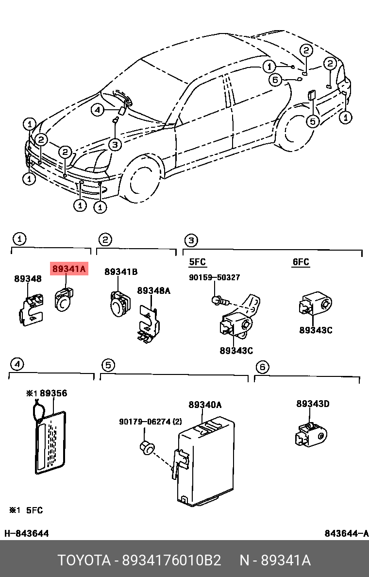8934176010B2 TOYOTA Датчик парковочный