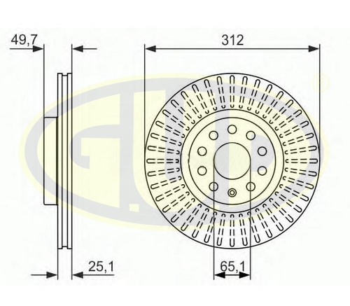 GDB125158 G.U.D ДИСК ТОРМОЗНОЙ