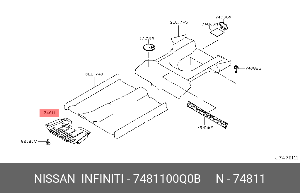 7481100Q0B NISSAN ЗАЩИТА КПП