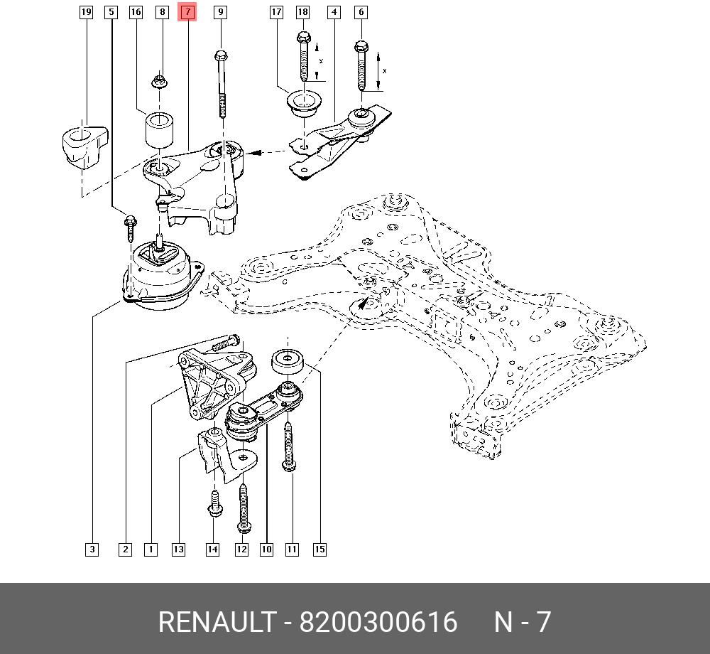 8200300616 RENAULT Кронштейн, подвеска двигателя