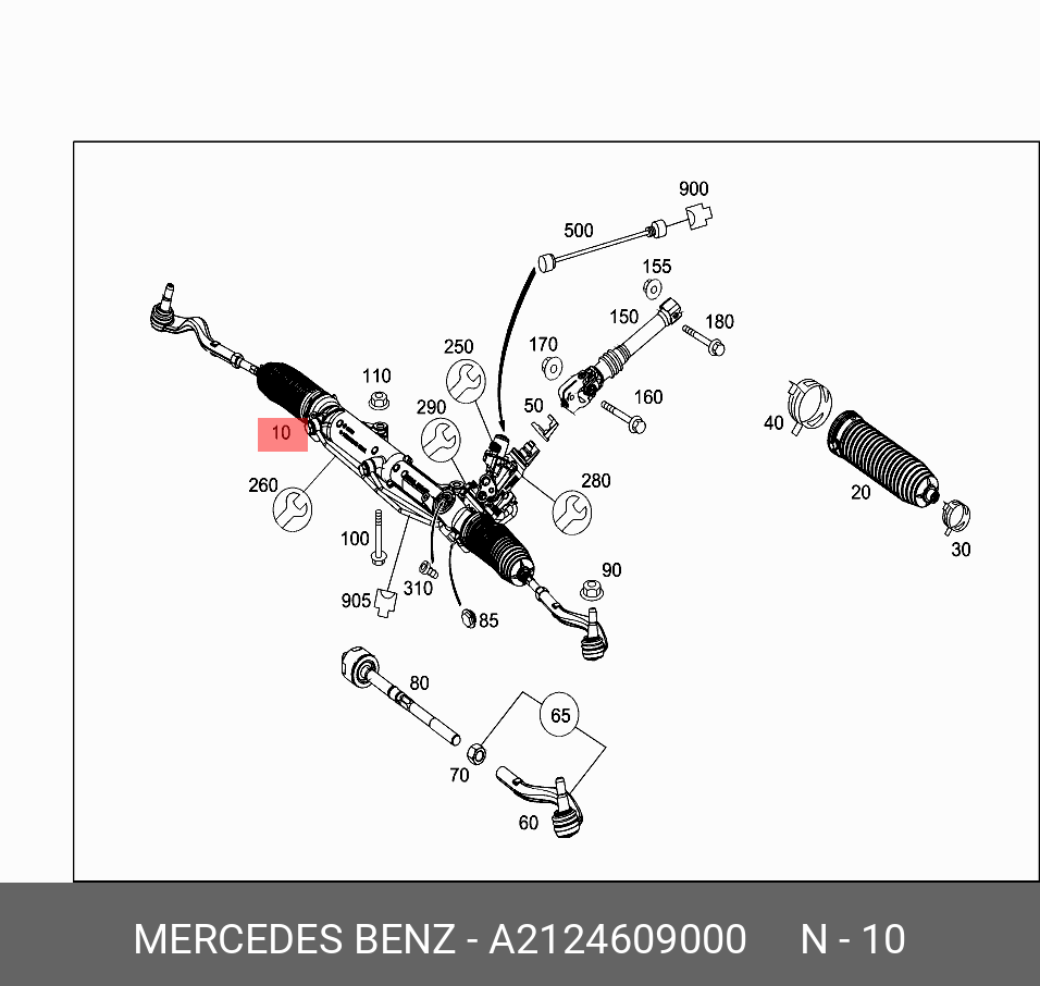 A2124609000 MERCEDES-BENZ РЕЙКА РУЛЕВАЯ