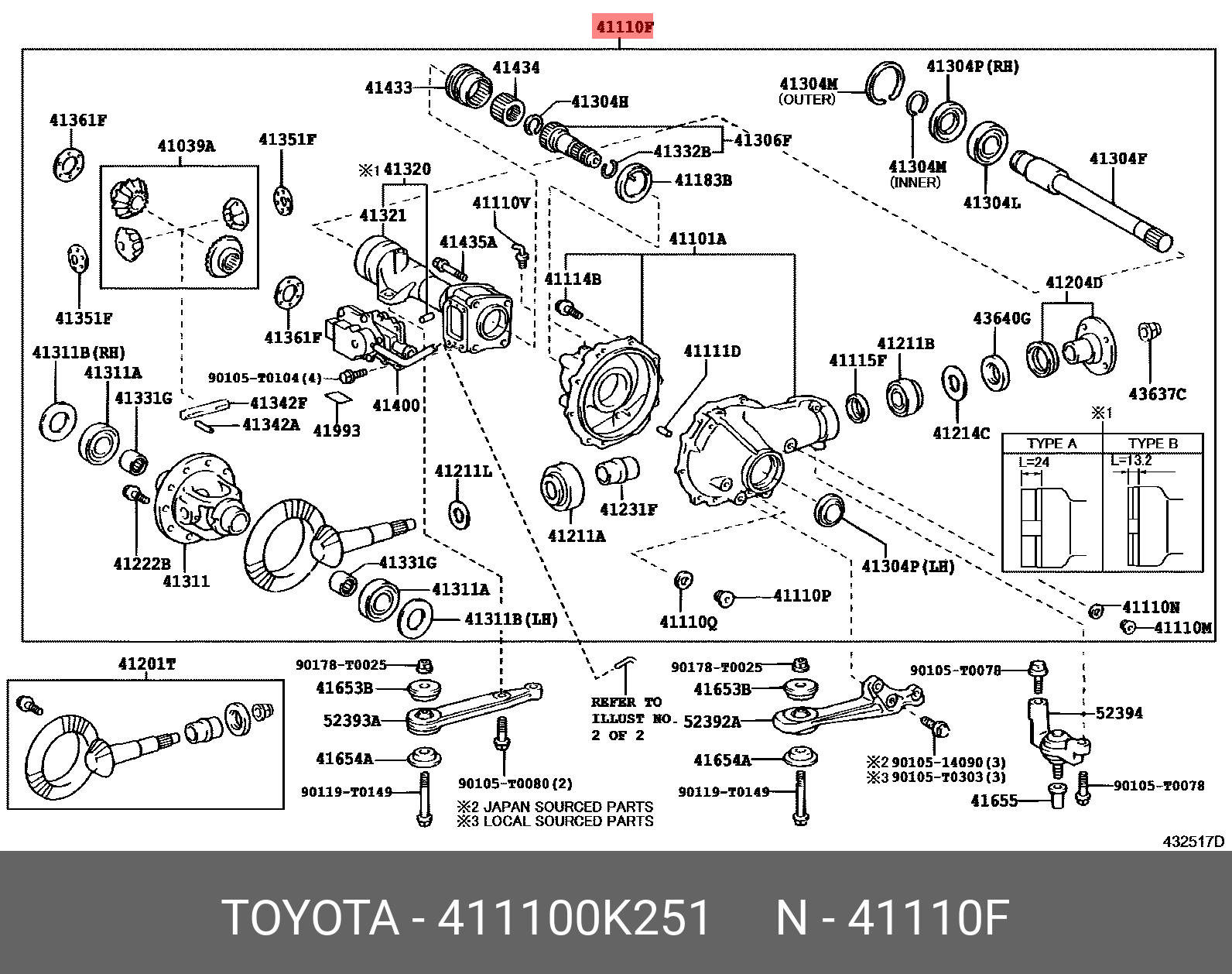 411100K251 TOYOTA 