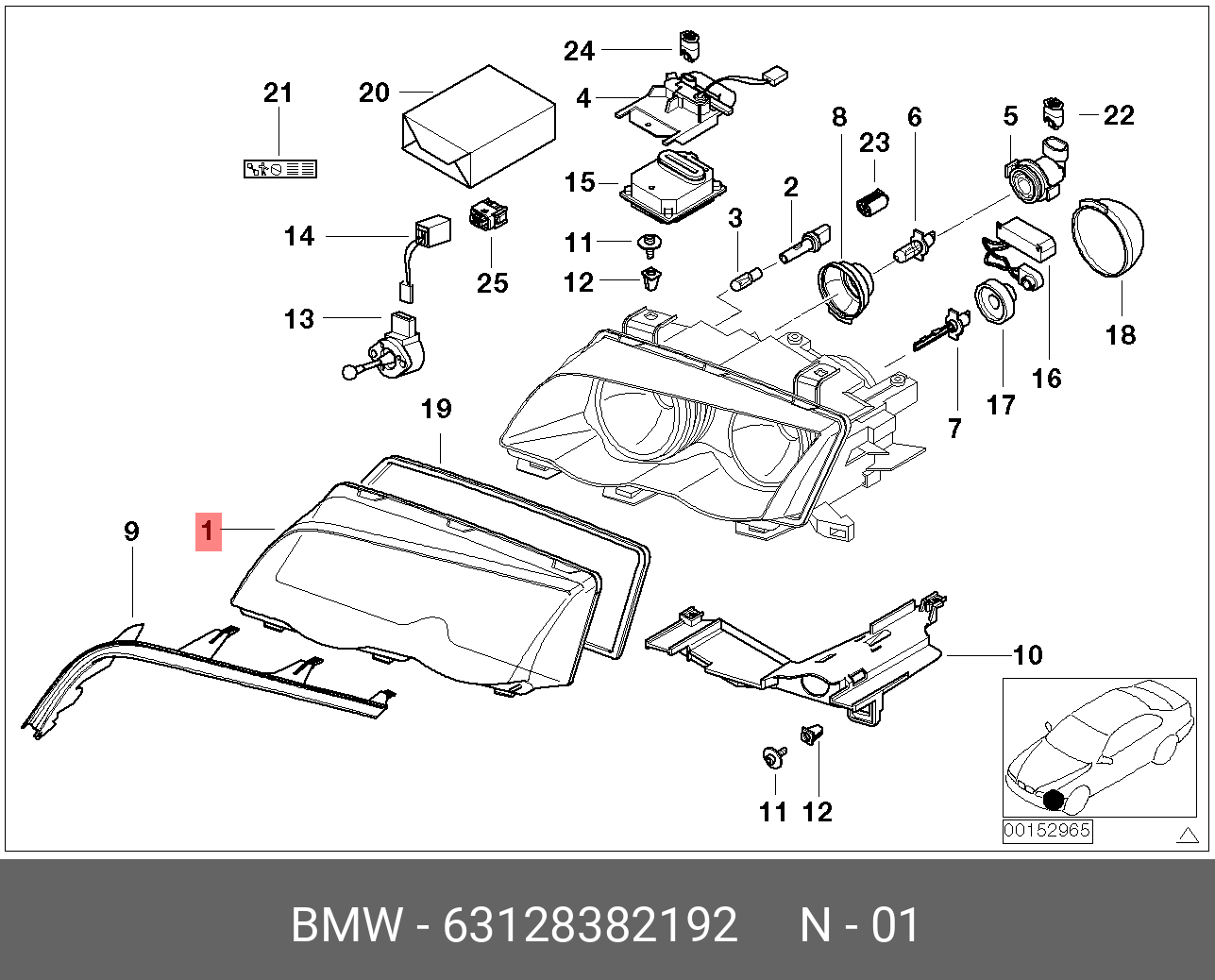 63128382192 BMW Защитное стекло П