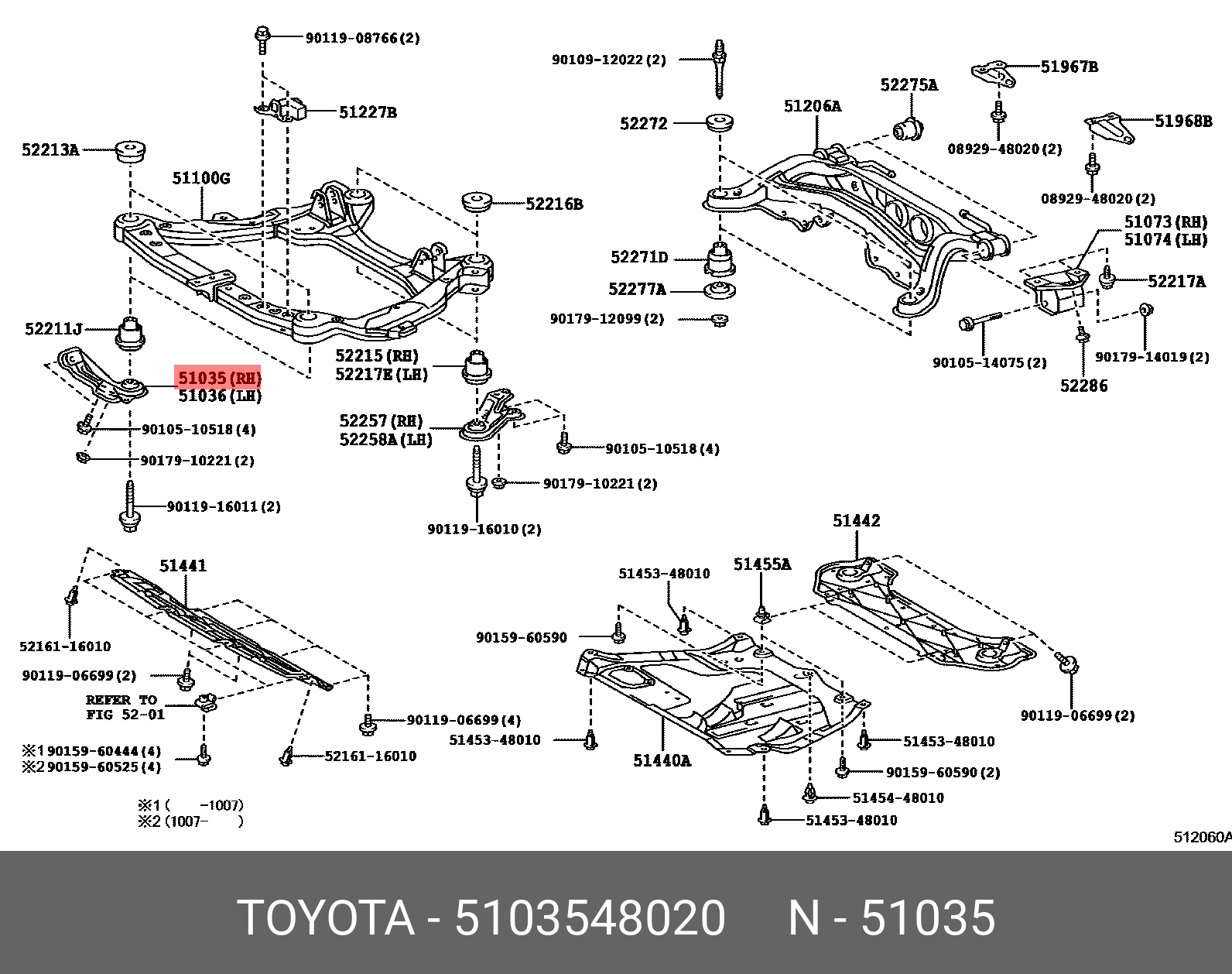 5103548020 TOYOTA КРОНШТЕЙН КУЗОВНОЙ
