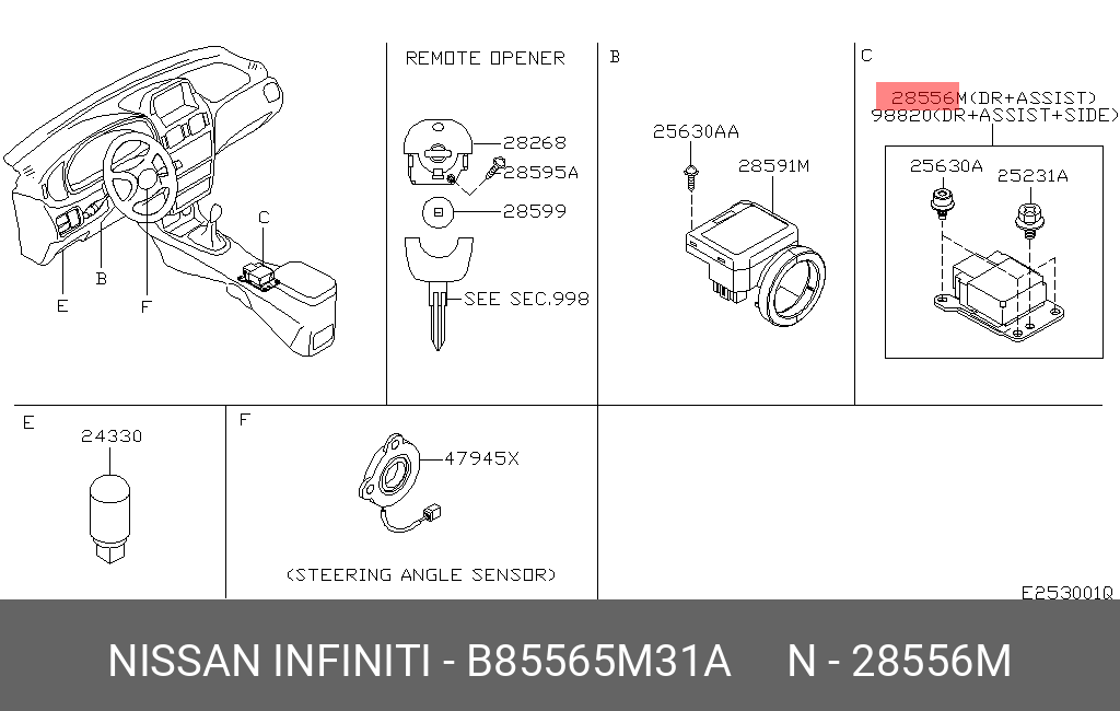 B85565M31A NISSAN SENSOR & DIAGNOSIS-AIR BAG