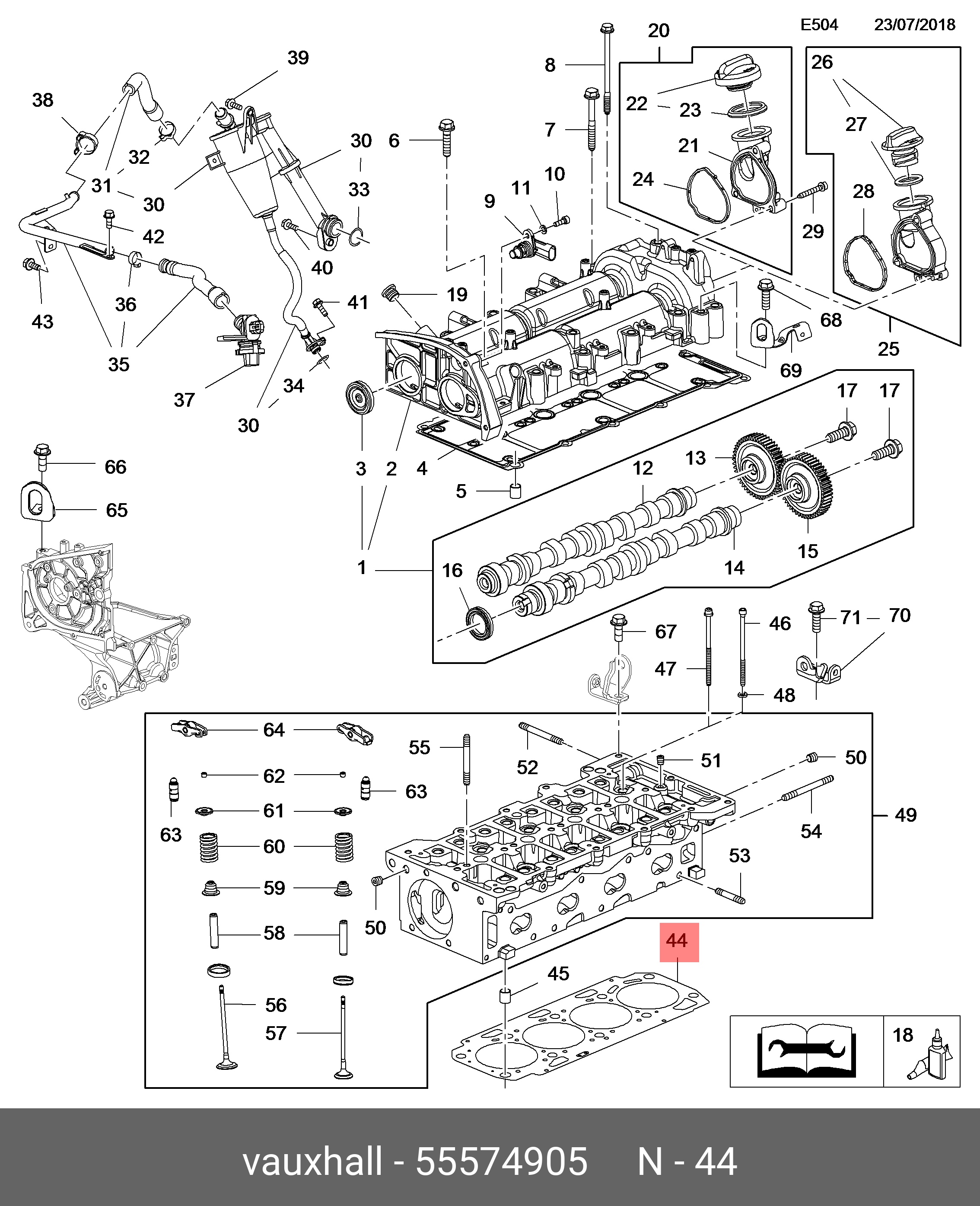 55574905 OPEL Прокладка ГБЦ (1,05mm) / OPEL 2,0 DT,DTC,DTJ,DTL,DTH,DTR