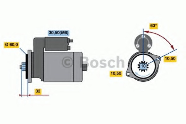 0001125057 BOSCH Стартер