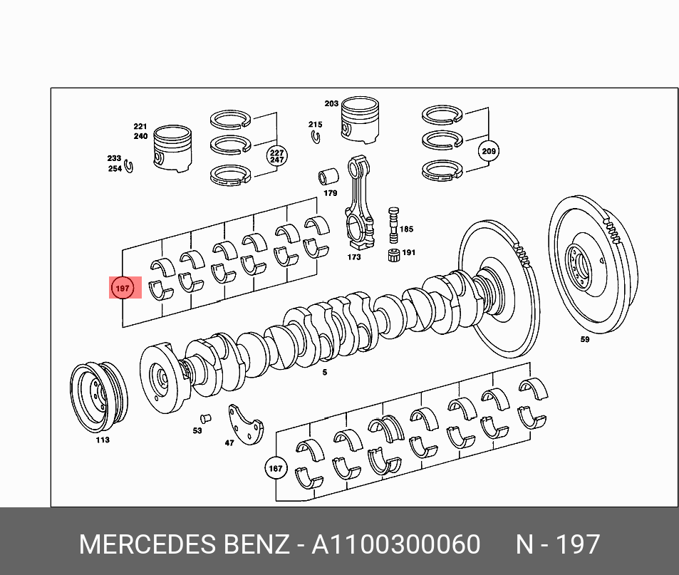 A1100300060 MERCEDES-BENZ TEILESATZ PLEUELLAGER,CON.ROD.BEARING.SET,ВКЛАДЫШИ