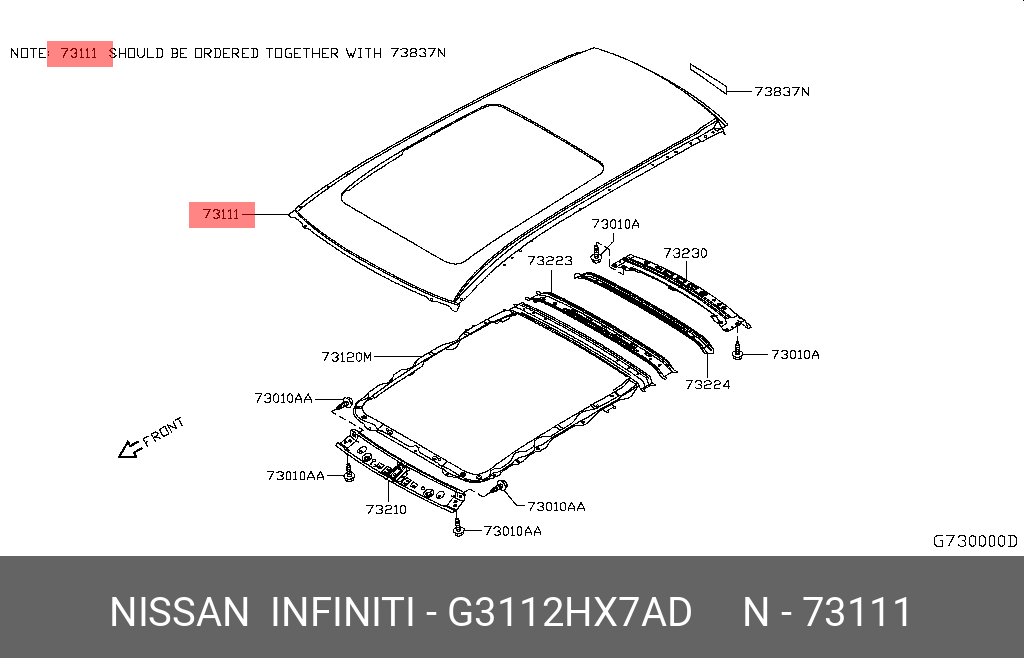 G3112HX7AD NISSAN КРЫША