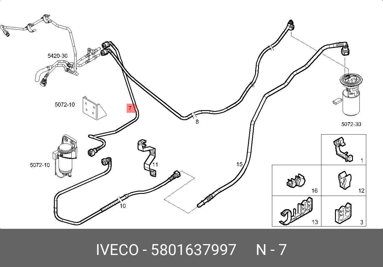 5801637997 IVECO И Трубка топливная