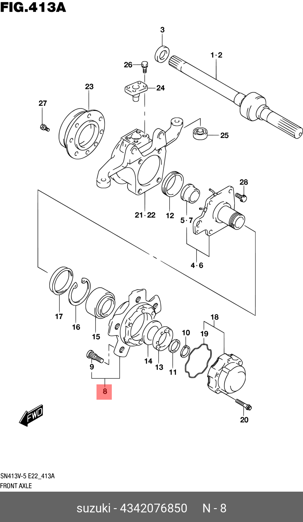 4342076850000 SUZUKI СТУПИЦА КОЛЕСА