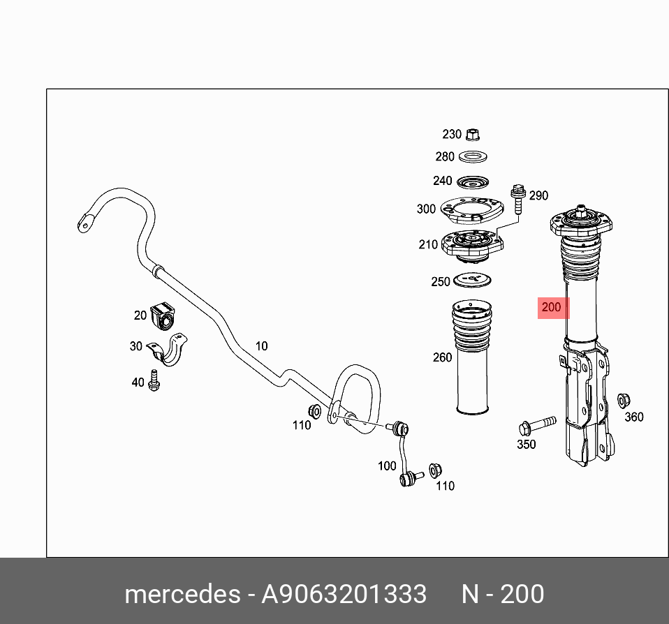 A9063201333 MERCEDES-BENZ СТОЙКА ПОДВЕСКИ