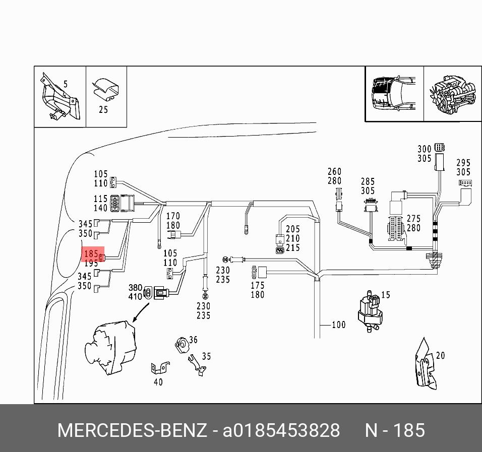 0185453828 MERCEDES-BENZ КОРПУС РАЗЪЕМА ЭЛЕКТРИЧЕСКОГО