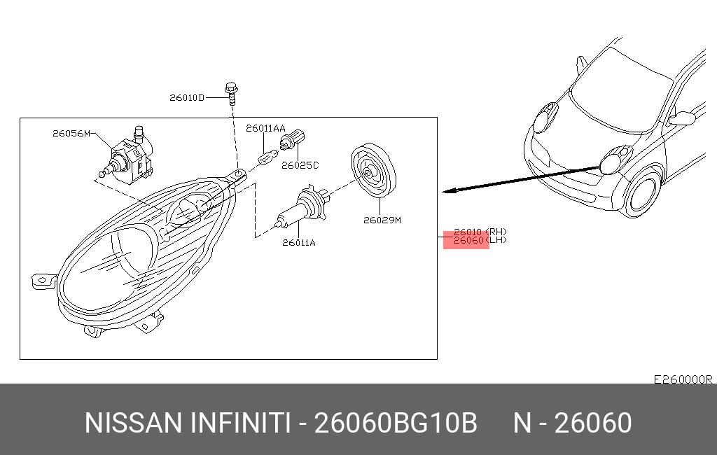 26060BG10B NISSAN ФАРА