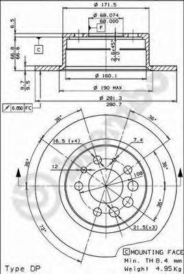 08344124 BREMBO Тормозной диск