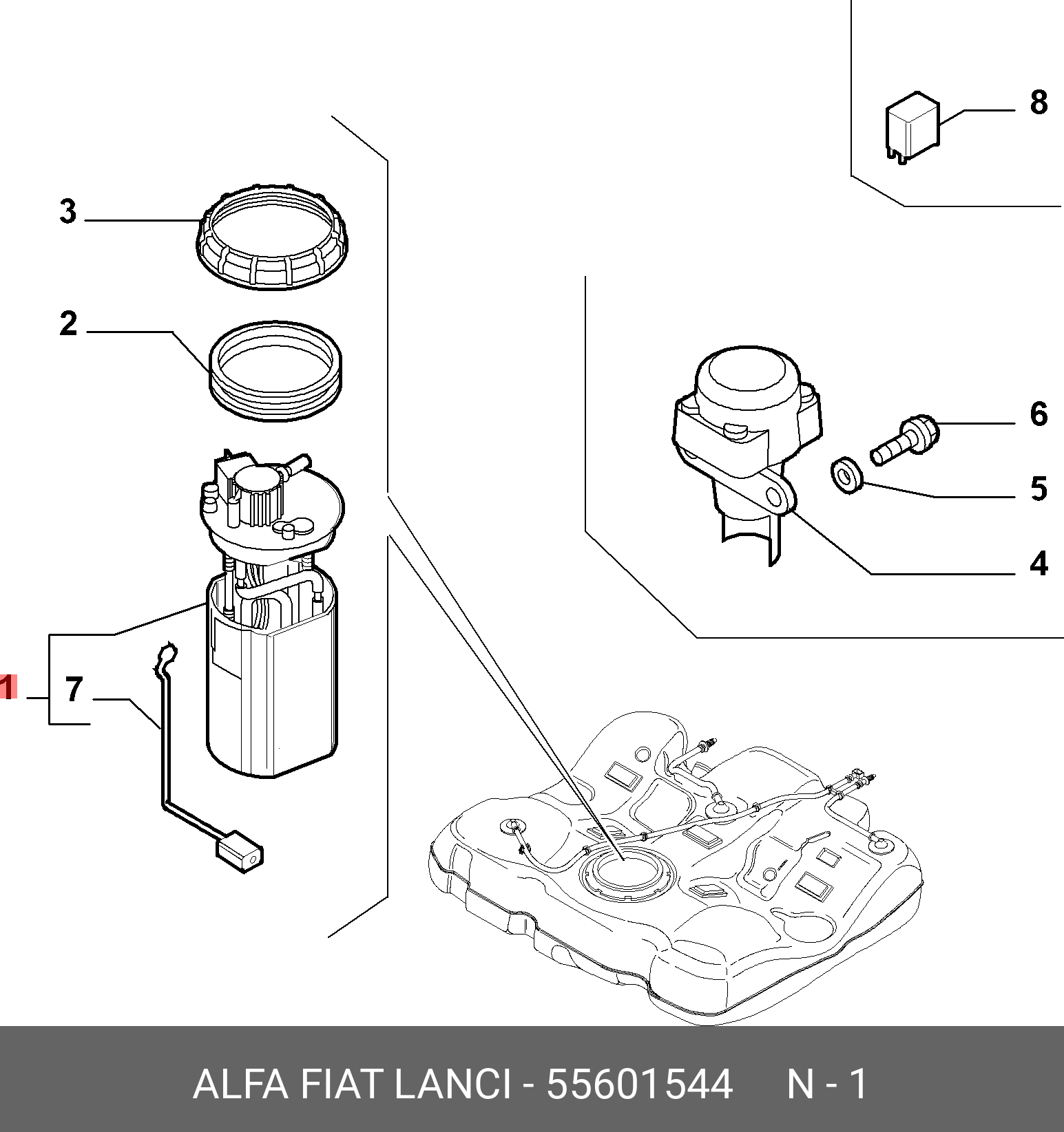 55601544 FIAT/ALFA/LANCIA Насос топливный