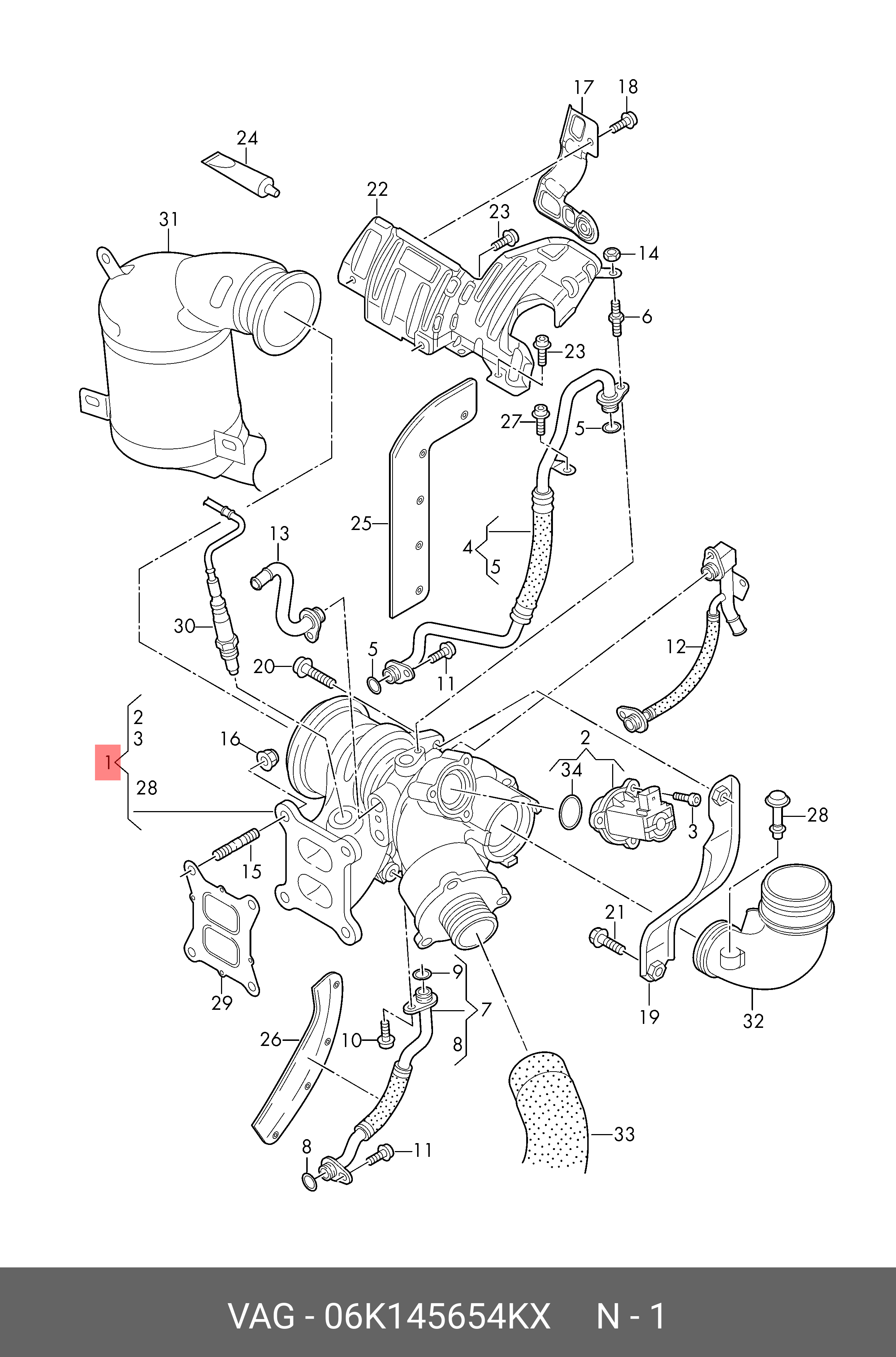 06K145654KX VAG TURBOLADER