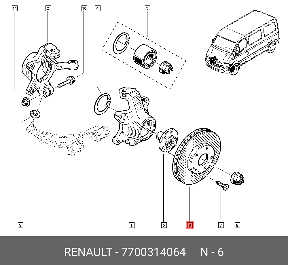 7700314064 RENAULT Тормозной диск