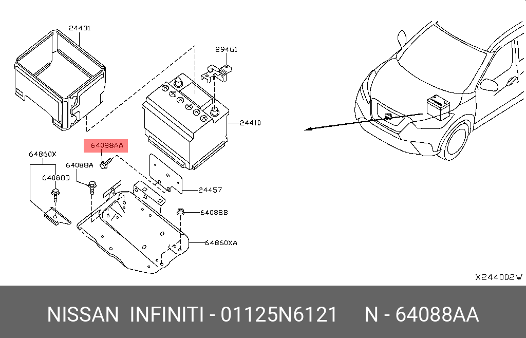 01125N6121 NISSAN БОЛТ, ДВУХГРАННАЯ ГО
