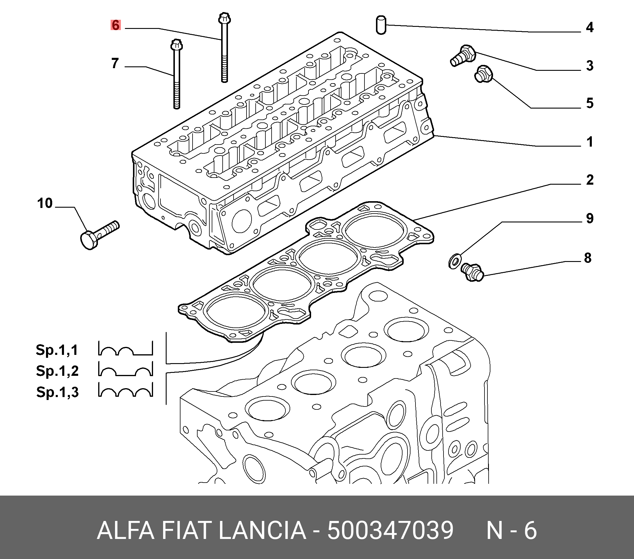 500347039 FIAT/ALFA/LANCIA Болт m14x193