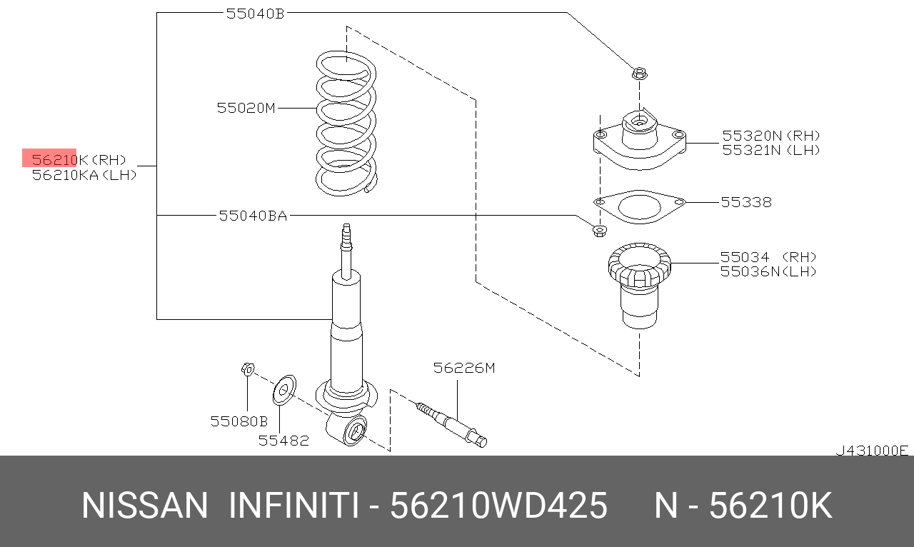 56210WD425 NISSAN Амортизатор подвески