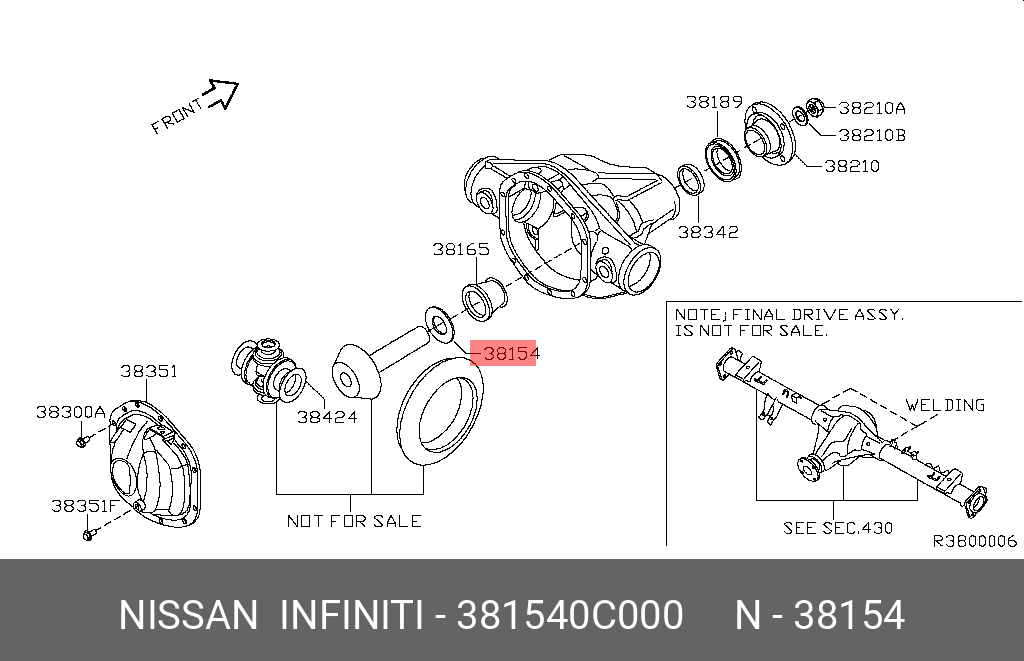 381540C000 NISSAN ШАЙБА МЕТАЛЛИЧЕСКАЯ
