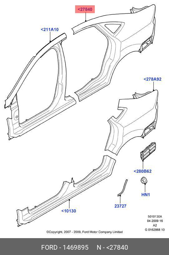 1469895 FORD Крыло заднее правое / FORD Mondeo-IV (5-ти дверный) 07~