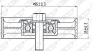 ST252862B010 SAT Ролик приводного ремня обводной HYUNDAI/KIA I20/I30/SOLARIS/SOUL/VELOSTER 06