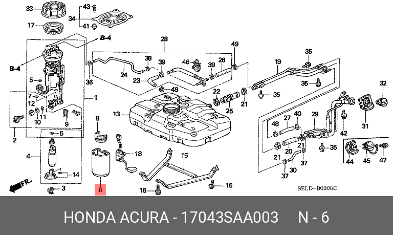 17043SAA003 HONDA Фильтр топливный [ORG]