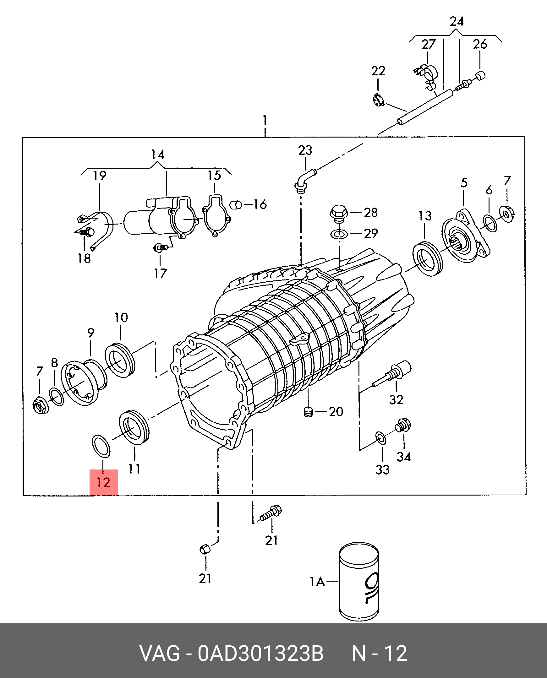 0AD301323B VAG Уплотнительное кольцо