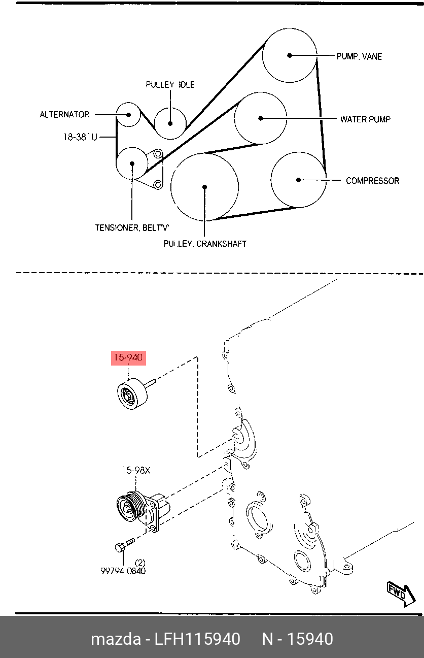 How to check and replace the drive belt of Mazda 6 auxiliary units