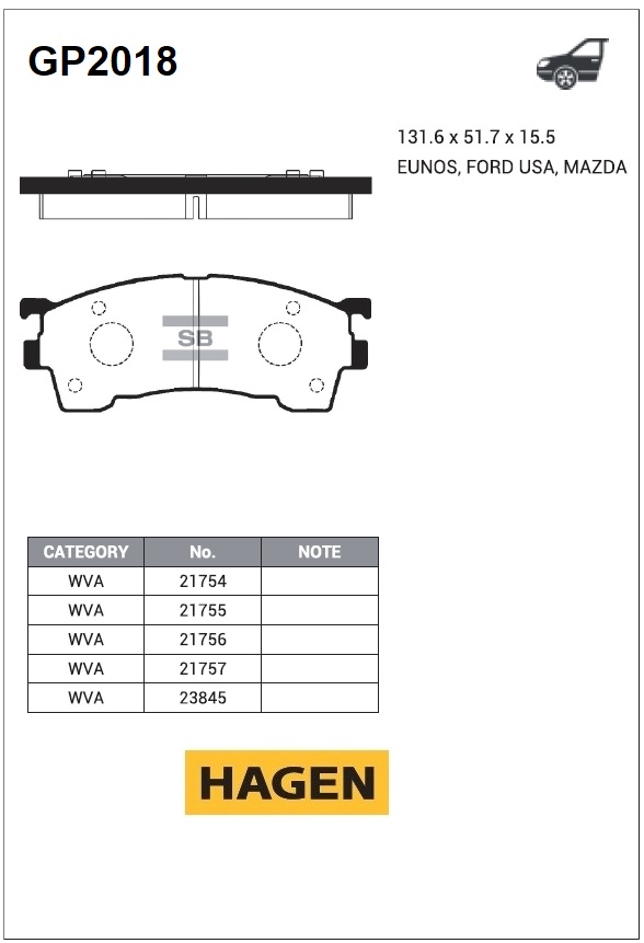 GP2018 SANGSIN BRAKE Колодки тормозные передние GP2018  