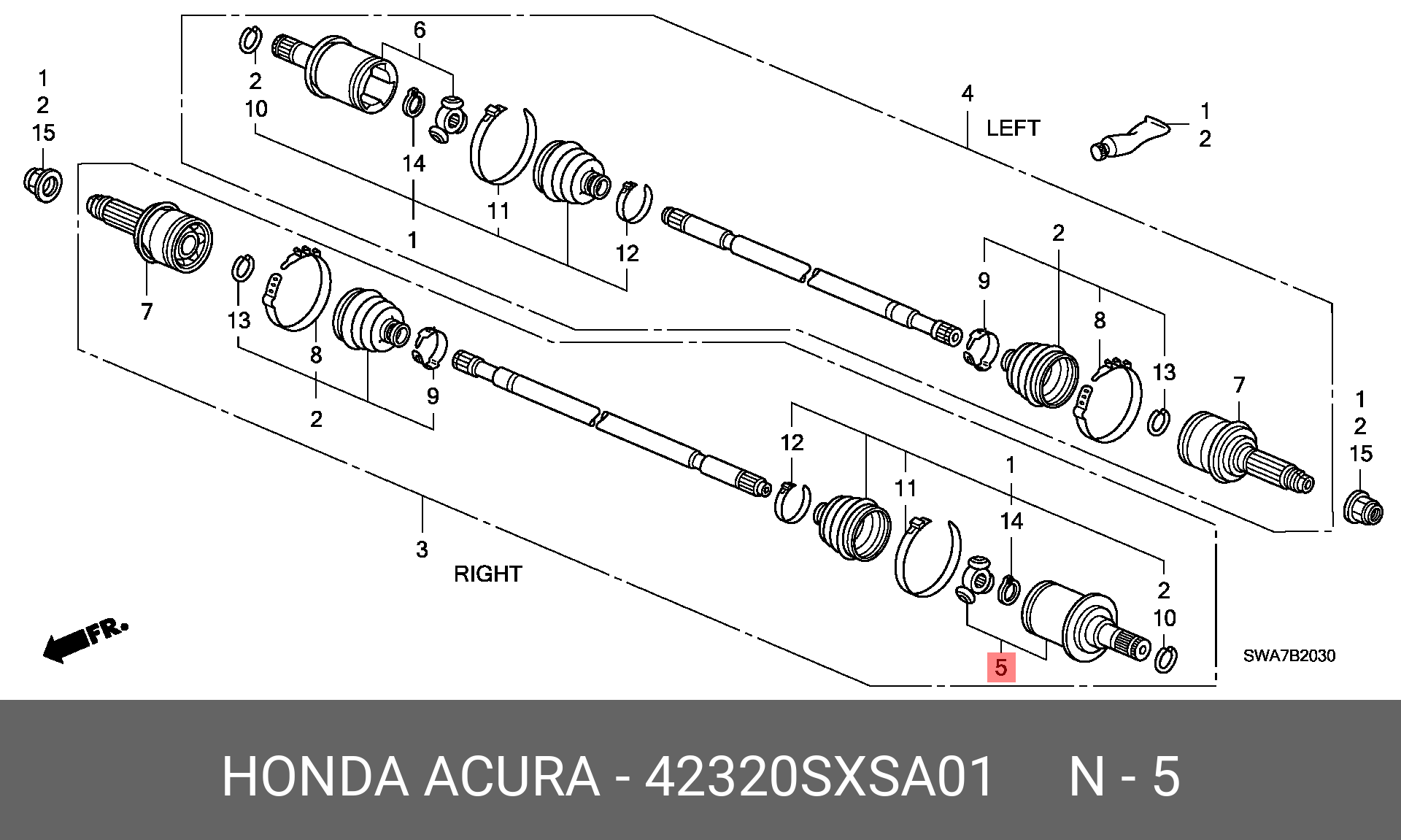 42320SXSA01 HONDA Шрус