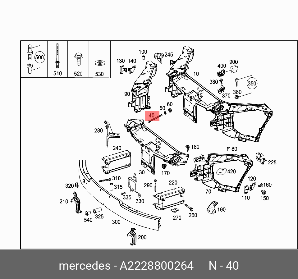 A2228800264 MERCEDES-BENZ КРЮК КРЕПЕЖНЫЙ