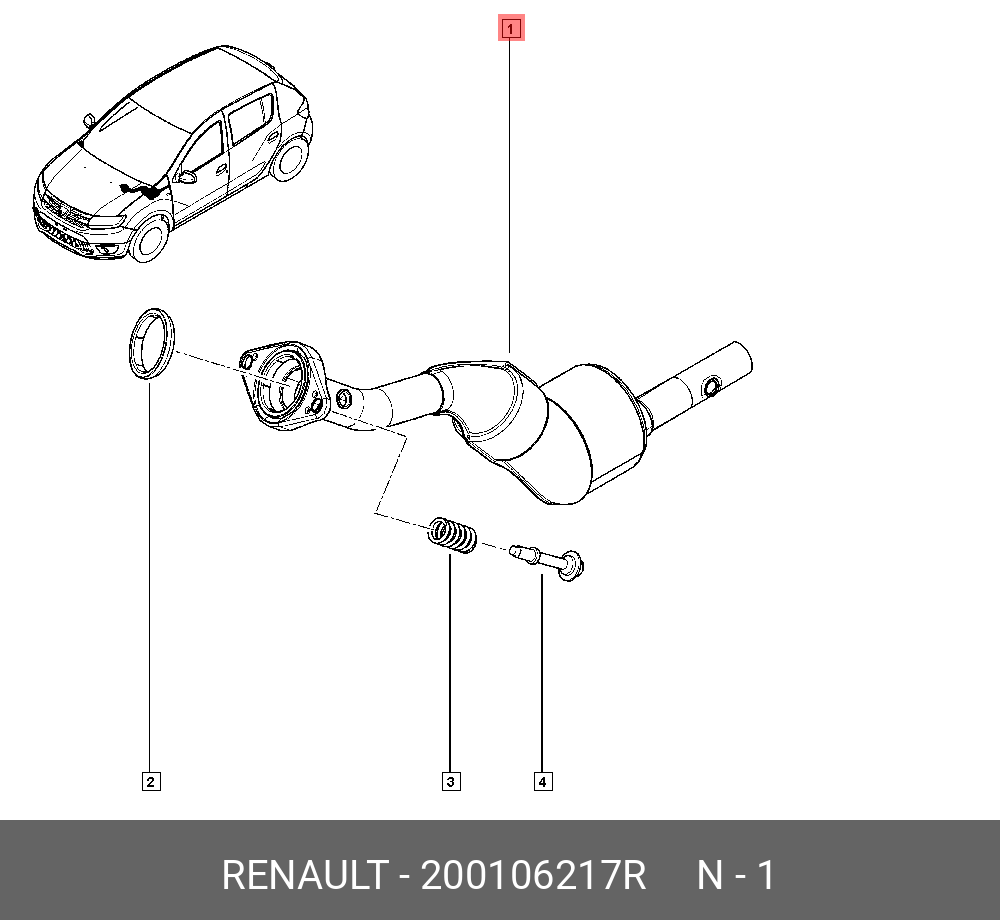 200106217R RENAULT КАТАЛИТИЧЕСКИЙ НЕЙ