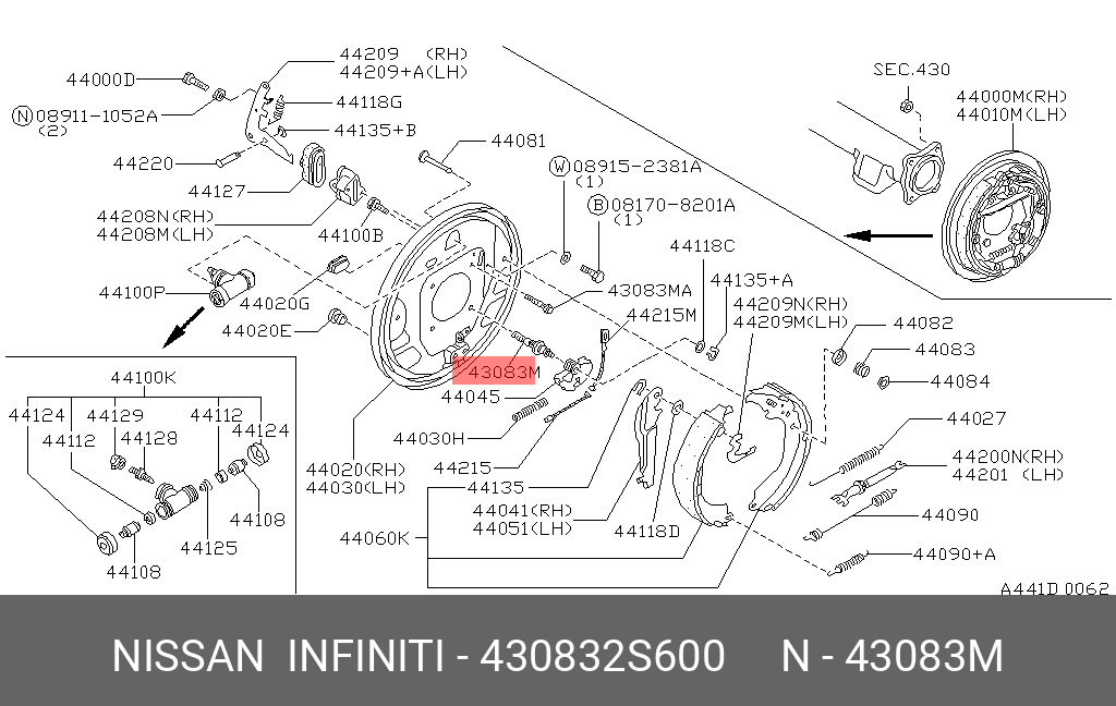 430832S600 NISSAN 