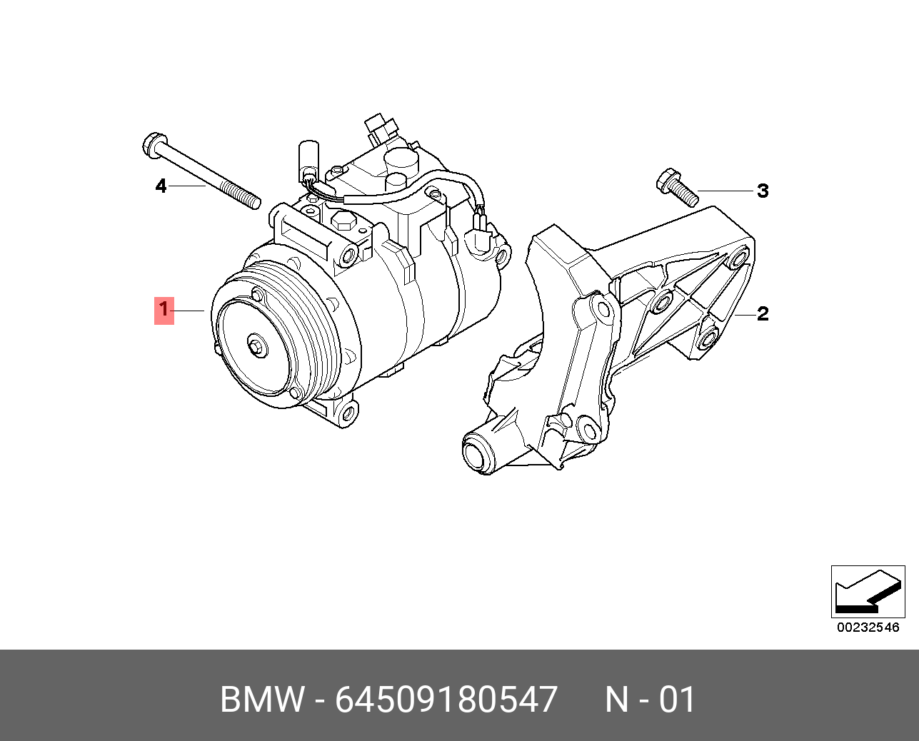 64509180547 BMW Компрессор кондиционера,RP KLIMAKOMPRESSOR,Compressor, air conditioning