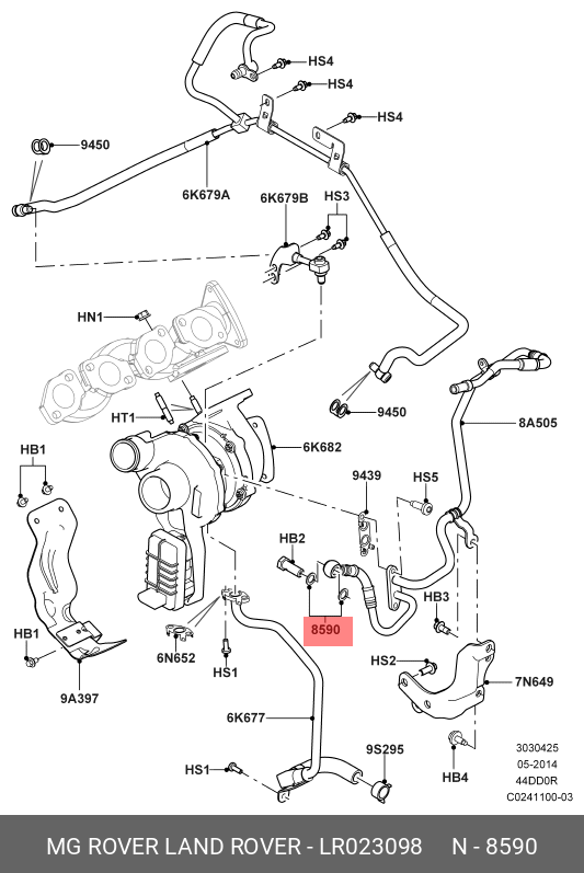 LR023098 LAND ROVER Уплотнительное кольцо