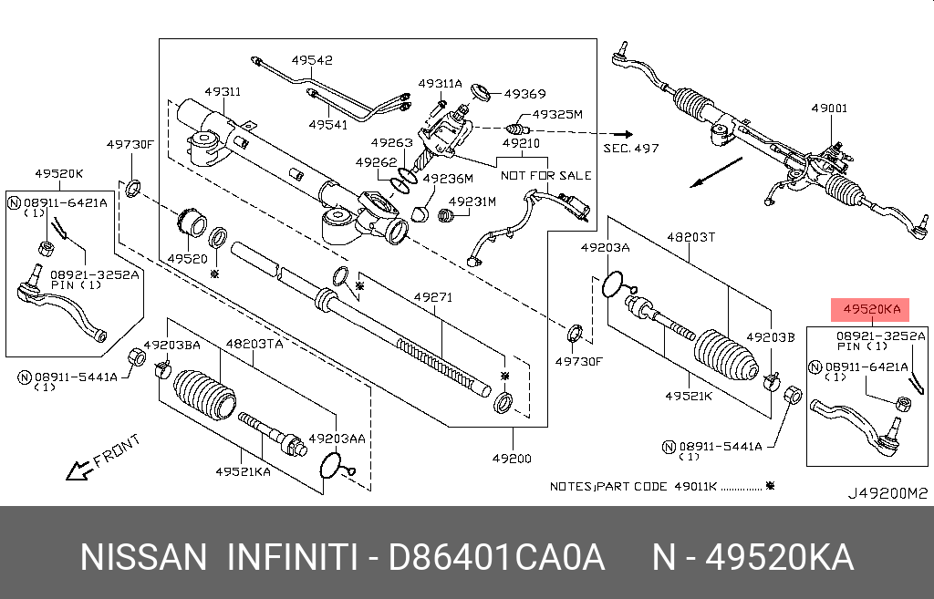 D86401CA0A NISSAN НАКОНЕЧНИК РУЛЕВОЙ