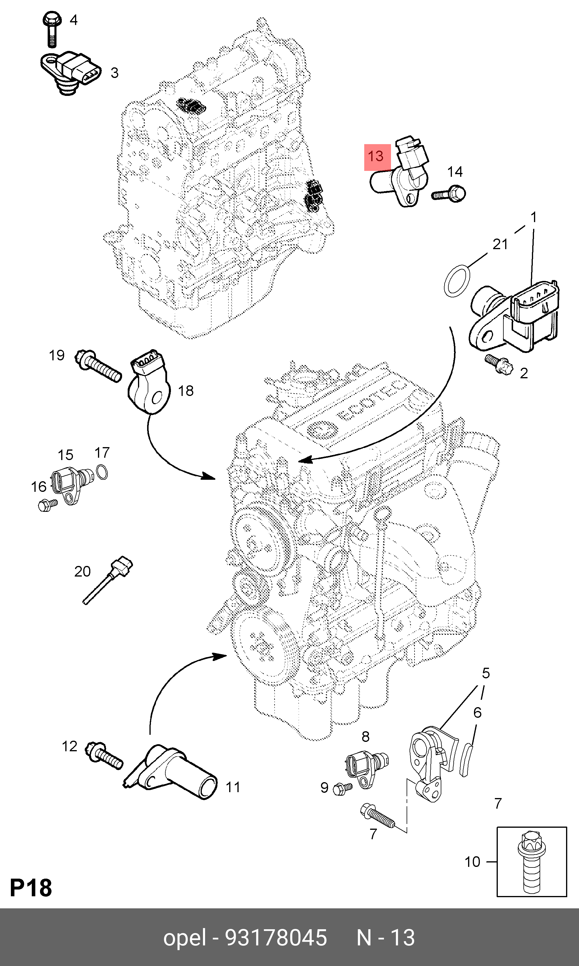 93178045 GENERAL MOTORS Датчик оборотов коленвала