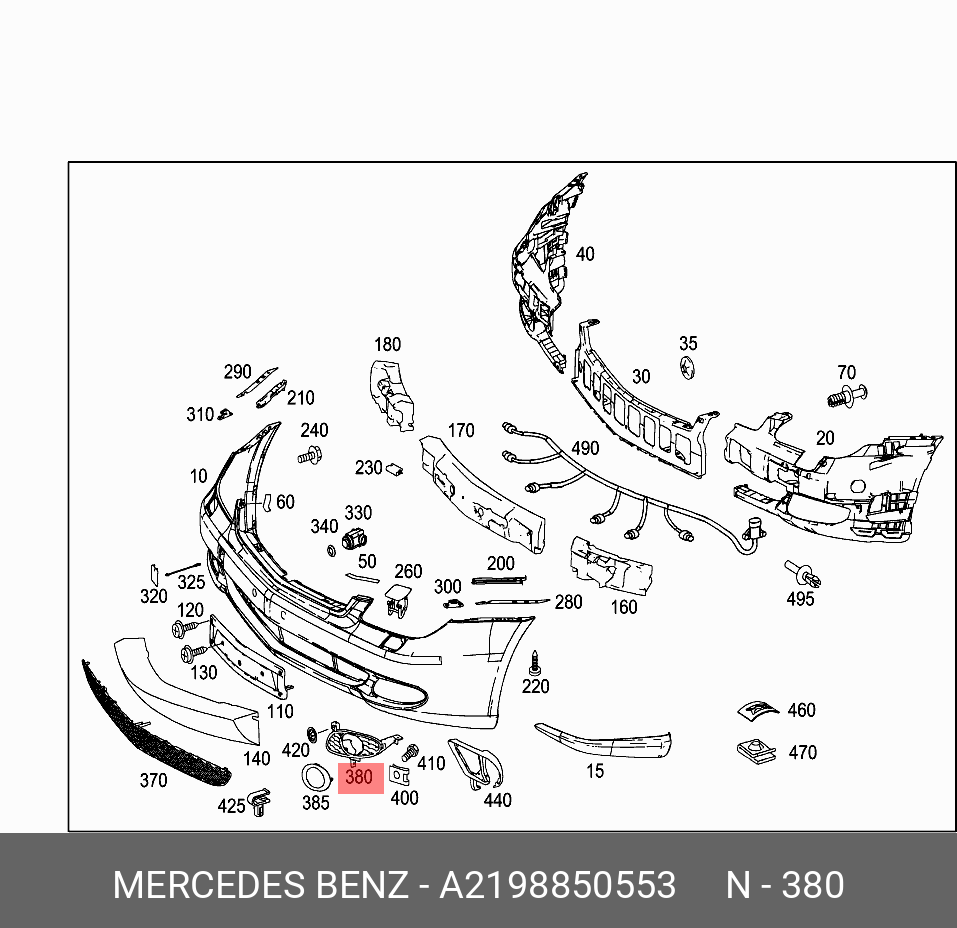 A2198850553 MERCEDES-BENZ НАКЛАДКА БАМПЕРА ПЕРЕДНЕГО