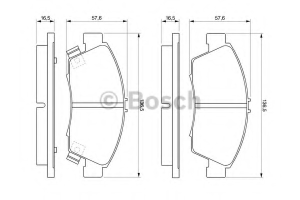 0986461759 BOSCH Комплект тормозных колодок, дисковый тормоз