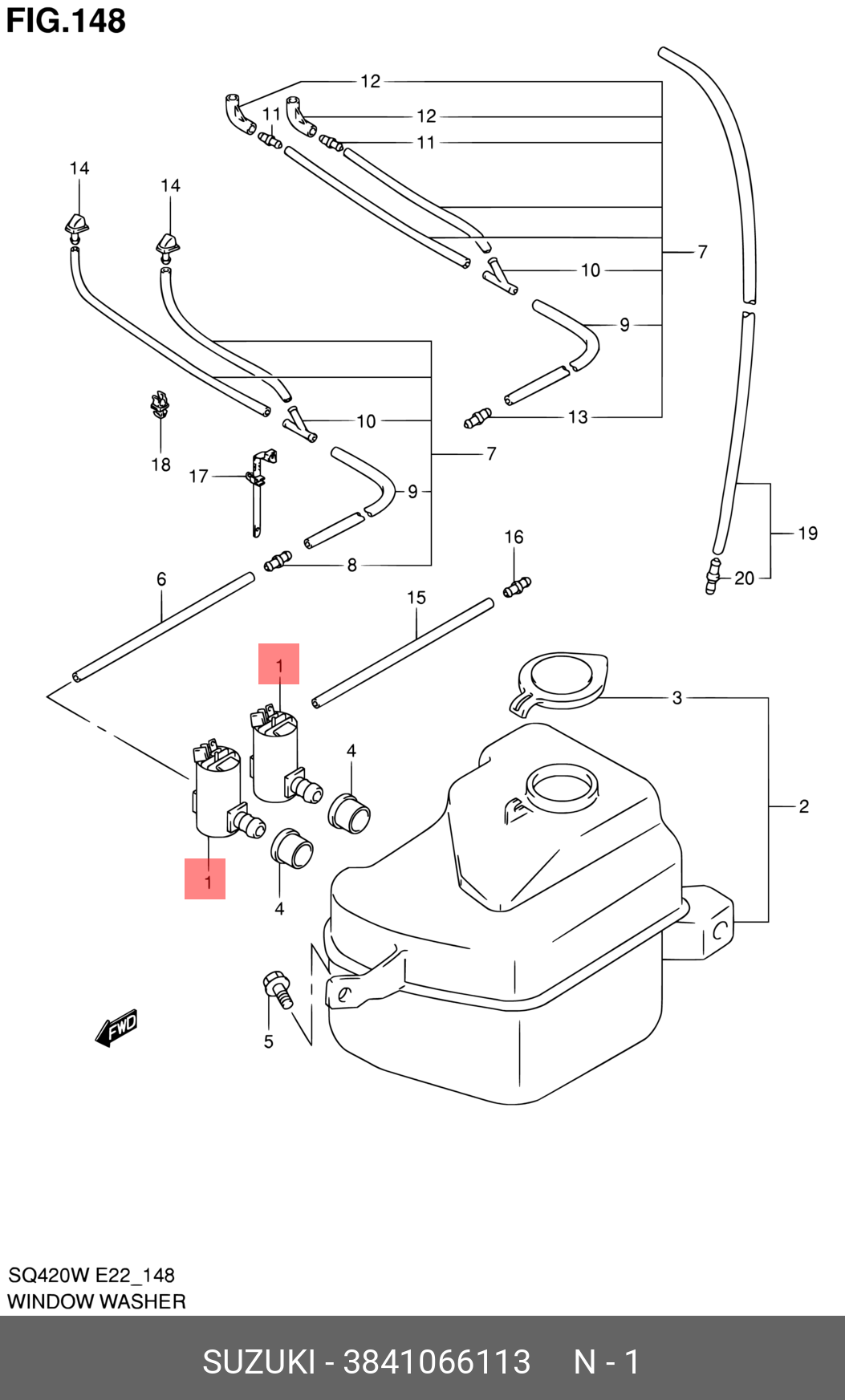 3841066113000 SUZUKI МОТОР ОМЫВАТЕЛЯ