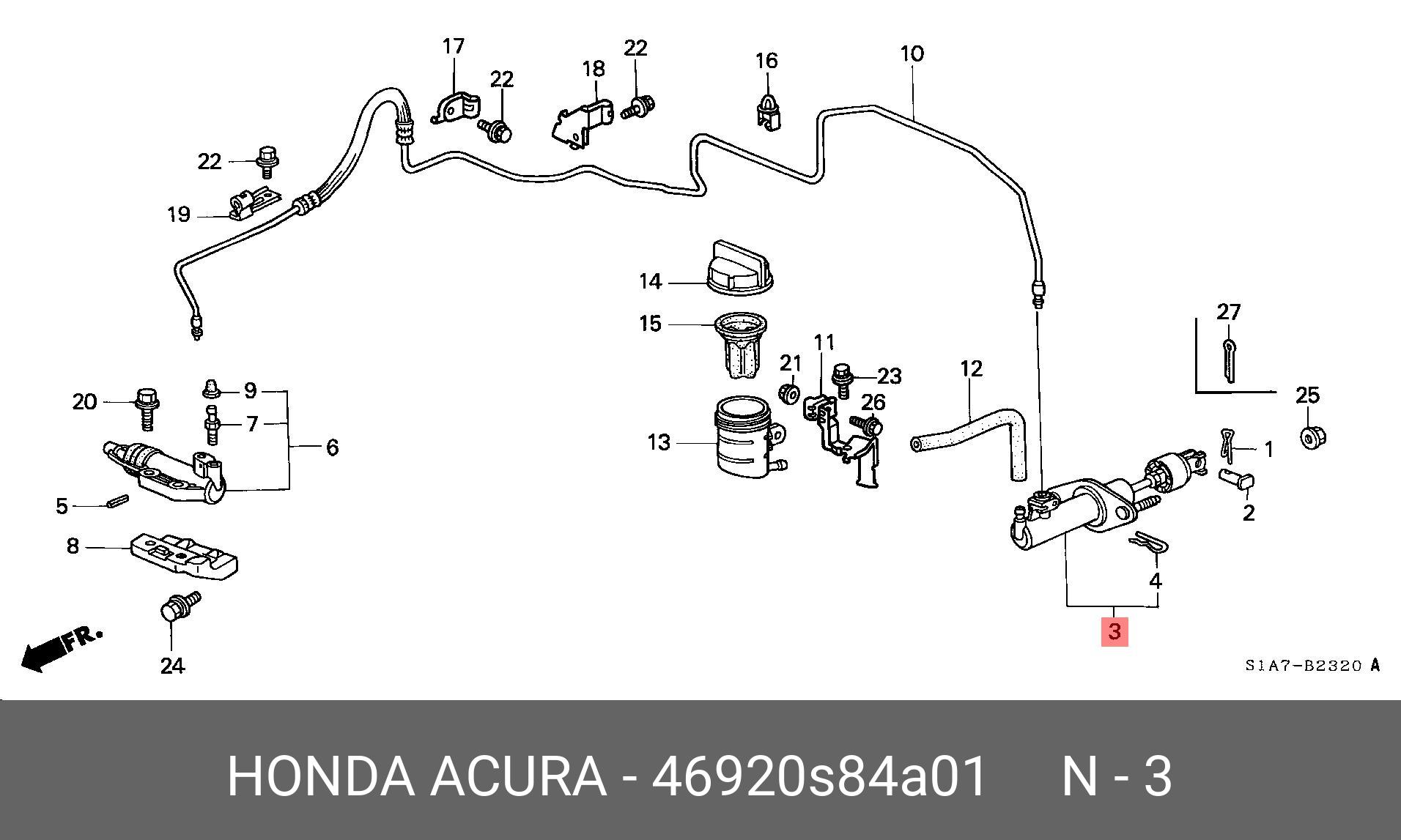 46920S84A01 HONDA Главный цилиндр, система сцепления