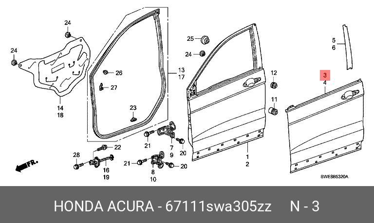 67111SWA305ZZ HONDA 