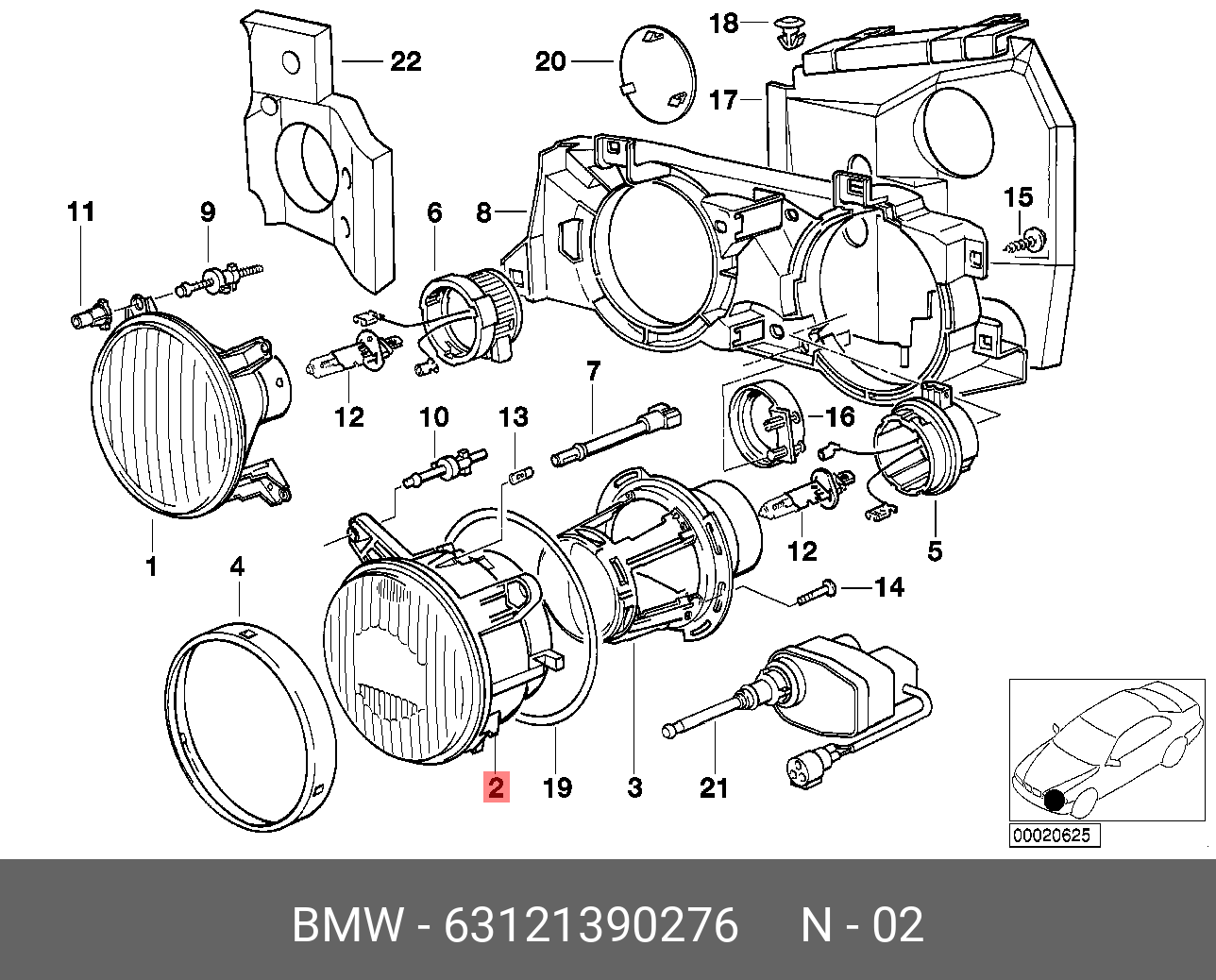 20 шт., зажимы для крепления автомобильных фар BMW 3 5 6 7 8 серии E30 E34 E24 E