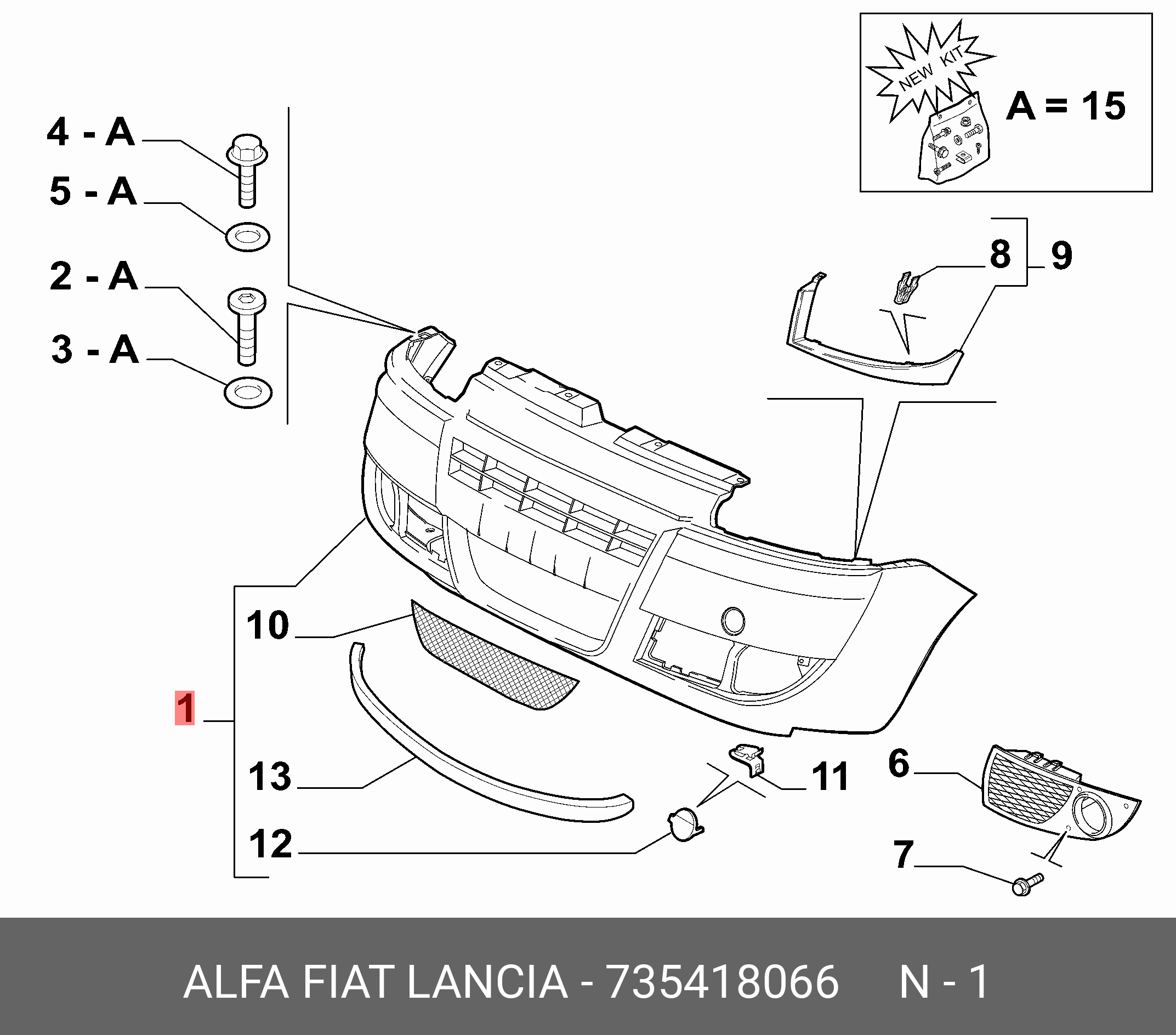 735383200 FIAT/ALFA/LANCIA Облицовка, бампер купить в интернет-магазине AvtoTO