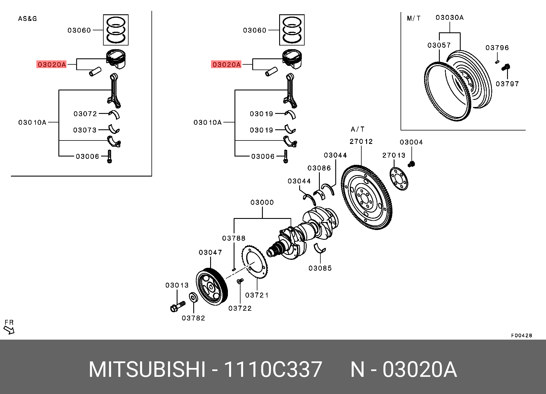 1110C337 MITSUBISHI ПОРШЕНЬ ДВИГАТЕЛЯ
